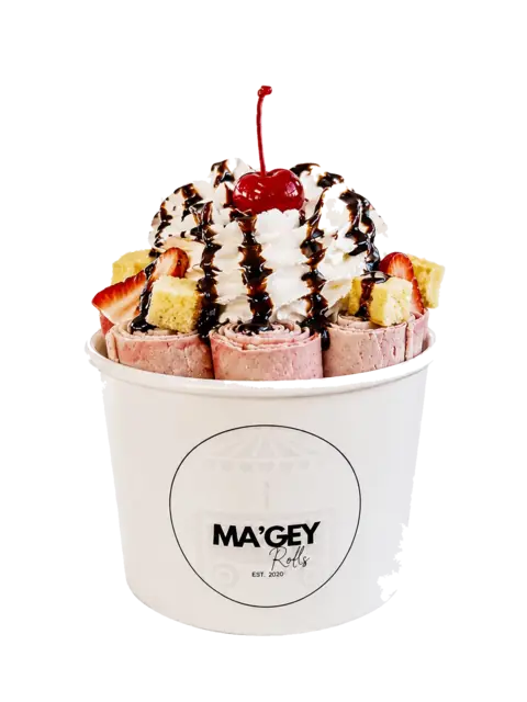 Magey Rolls Strawberry Cheesecake rolled ice cream